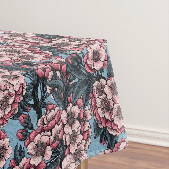 Nappe Cherry blossom in pink and blue (In Situ)
