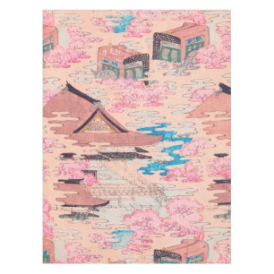 Nappe Cherry Blossom paysage de printemps Vintage japona