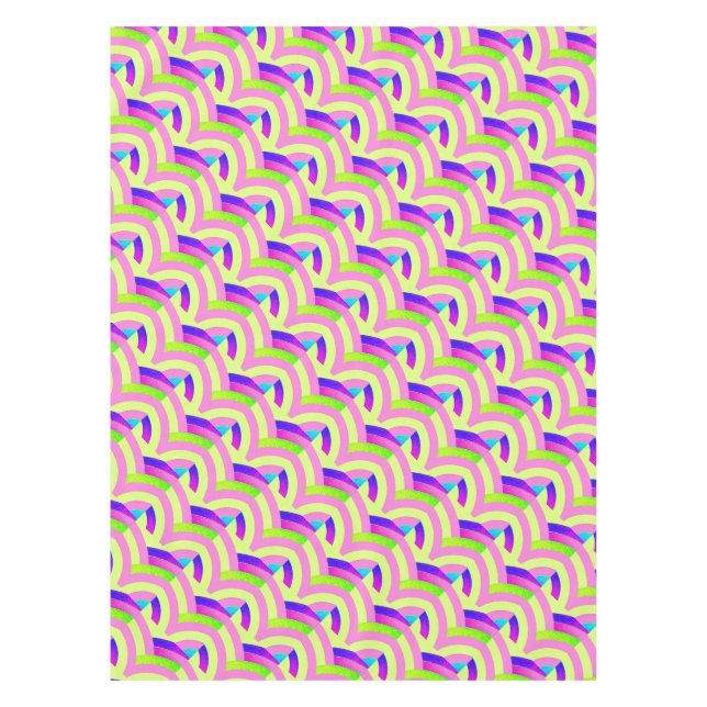 Nappe chervrons contemporains rose/jaune (Devant)