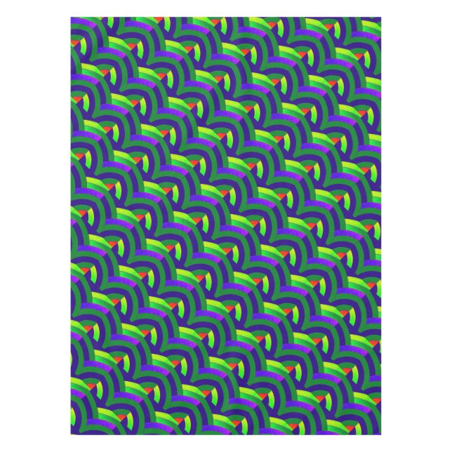 Nappe chervrons design contemporain vert/bleu (Devant)