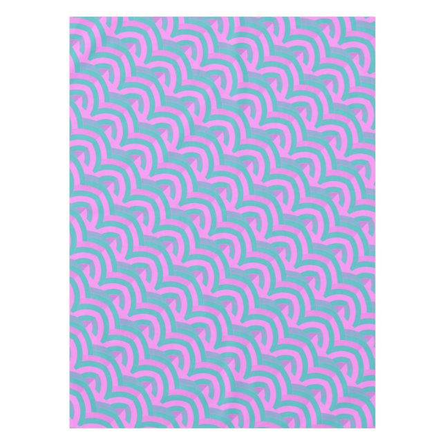 Nappe chervrons rose/vert design (Devant)