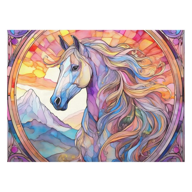 Nappe Cheval blanc en vitrail (Devant (Horizontal))