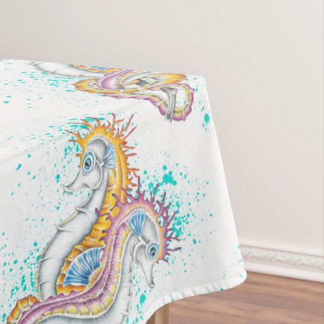 Nappe Cheval de mer Orange Magenta Splash Ink (In Situ)