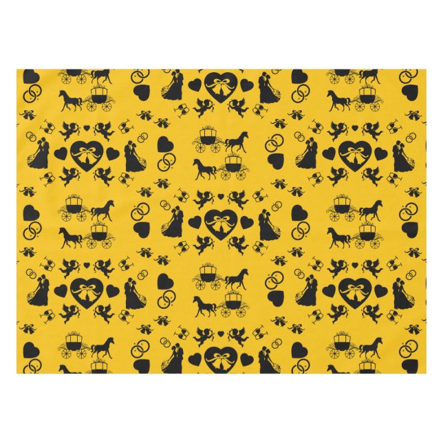 Nappe Cheval Et Panier Romantique Mariage (Devant (Horizontal))