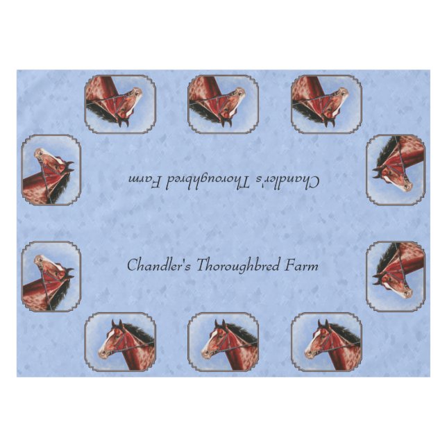 Nappe Cheval Thoroughbred Hippocampe bleu (Devant (Horizontal))