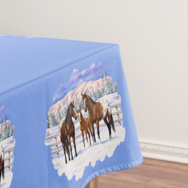 Nappe Chevaux Appaloosa De Baie Brown En Neige (In Situ)
