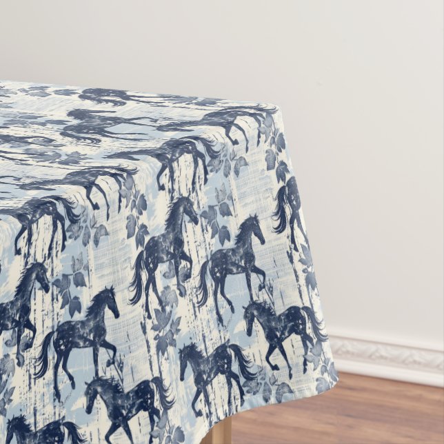 Nappe Chevaux de Toile Bleu foncé sans couture (In Situ)