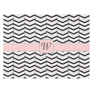Nappe Chevron Noir Blanc et Bleu