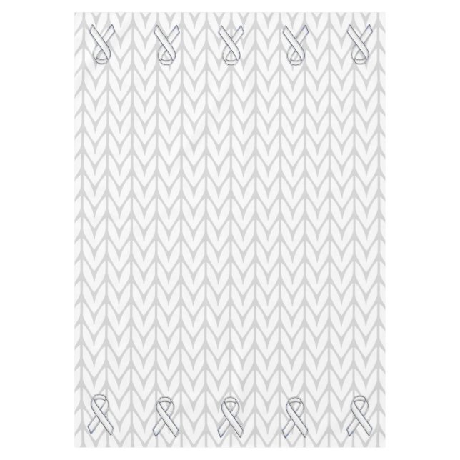Nappe Chevrons blancs Knit Ribbon Sensibilisation Imprim (Devant)