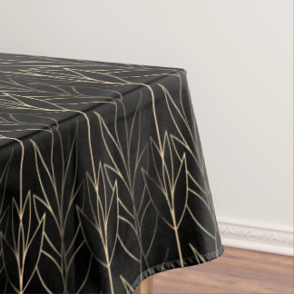 Nappe Chic Gold et Black Art Déco Motif feuilleté Classy