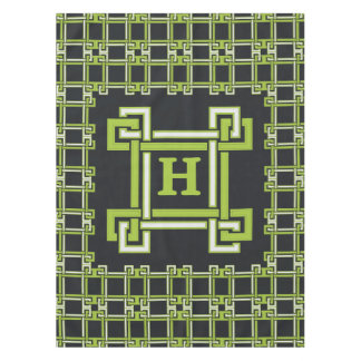 Nappe Chic Néo Citron Vert Noir Monogramme