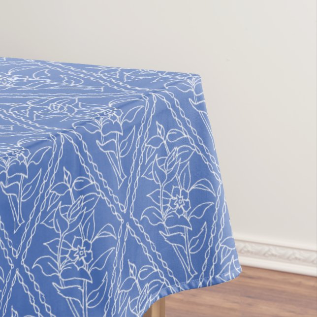 Nappe Chic Périwinkle bleu Floral Diamond Motif (In Situ)