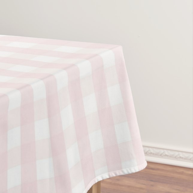 Nappe Chic Rétro Motif Gingham Rose Pâle Printemps (In Situ)