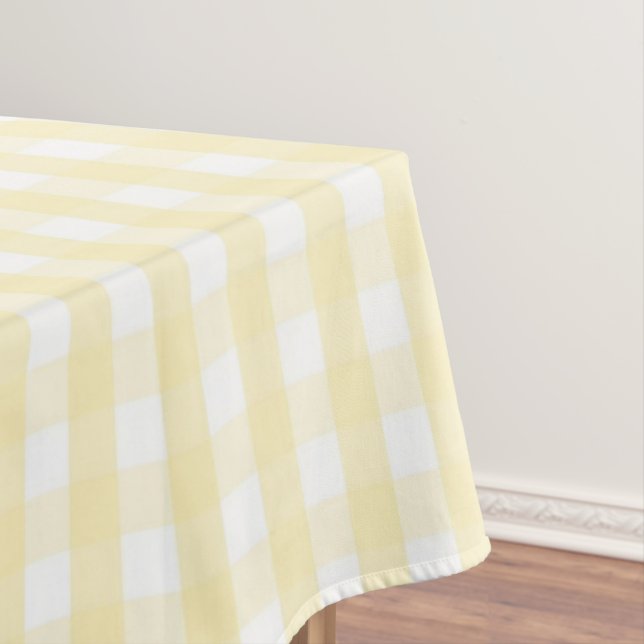 Nappe Chic Rétro Motif Vichy Jaune Clair Printemps  (In Situ)