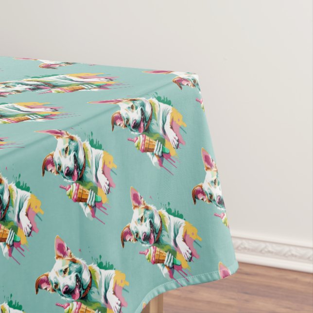 Nappe Chien heureux mangeant une glace (In Situ)