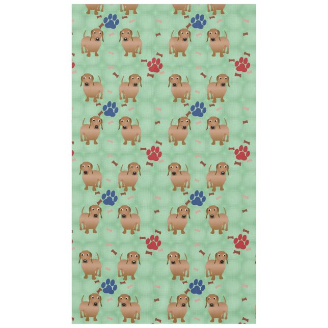 Nappe Chiens de dessin - Dachsund Red Tiled v1 (Devant)