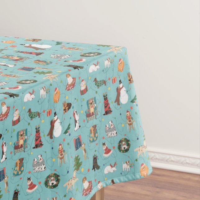 Nappe Chiens de Fêtes en Motif de pulls de Noël (In Situ)