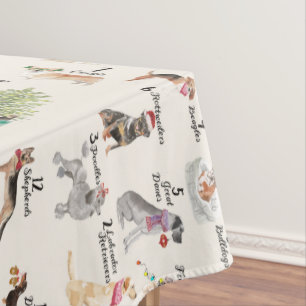 Nappe Chiens de la célébration 12 de Noël de dîner d
