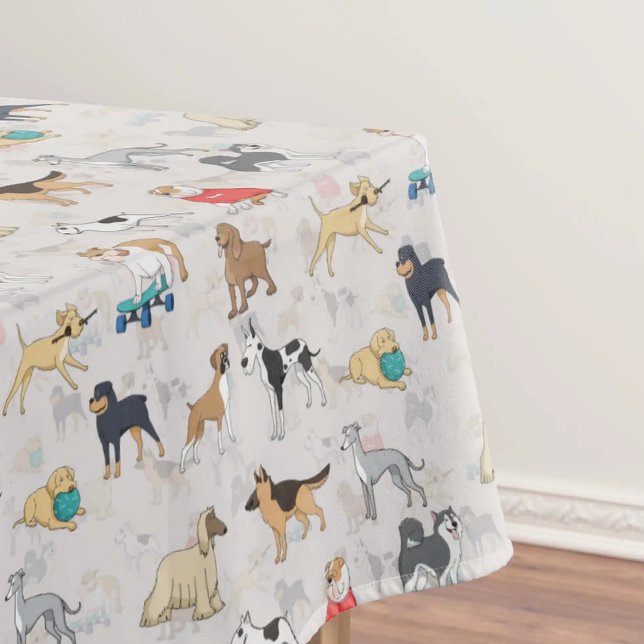 Nappe Chiens mignons Design Motif Blanc (Créateur téléchargé)