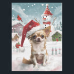 Nappe Chihuahua Winter Wonderland Christmas Joy<br><div class="desc">Ce design festif reflète l'esprit joyeux de la période des fêtes, avec un adorable petit portant un chapeau de Père Noël. Le chien est niché dans un pays des merveilles hivernales, avec un bonhomme de neige, un sapin de Noël décoré et des cadeaux joliment emballés. Les flocons de neige tombent...</div>