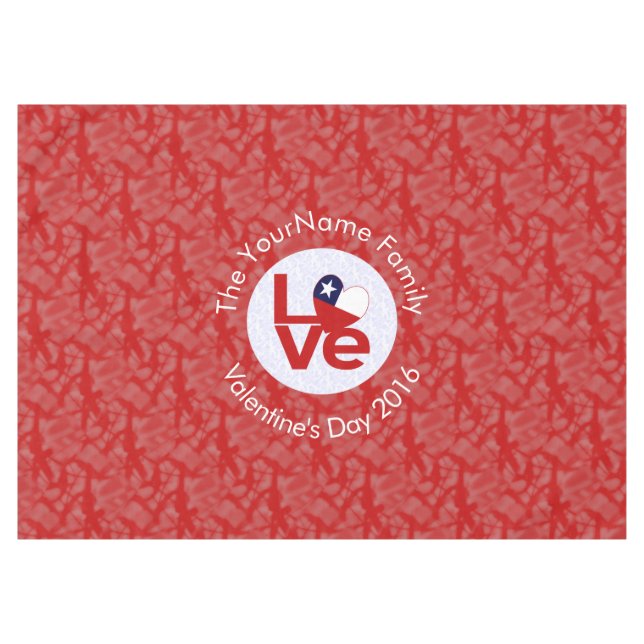 Nappe Chili Red LOVE Drapeau personnalisé (Devant (Horizontal))