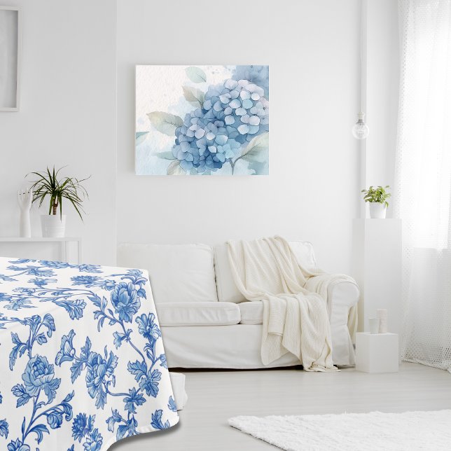 Nappe Chinoiserie florale bleue et blanche  (Créateur téléchargé)