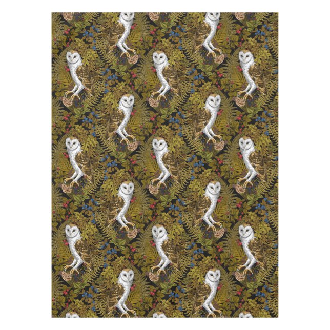 Nappe Chouettes, fougères, chênes et baies 2 (Devant)