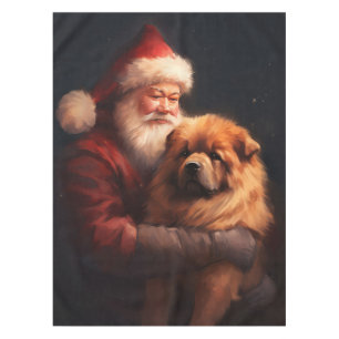 Nappe Chow Chow avec Noël Festif du Père Noël