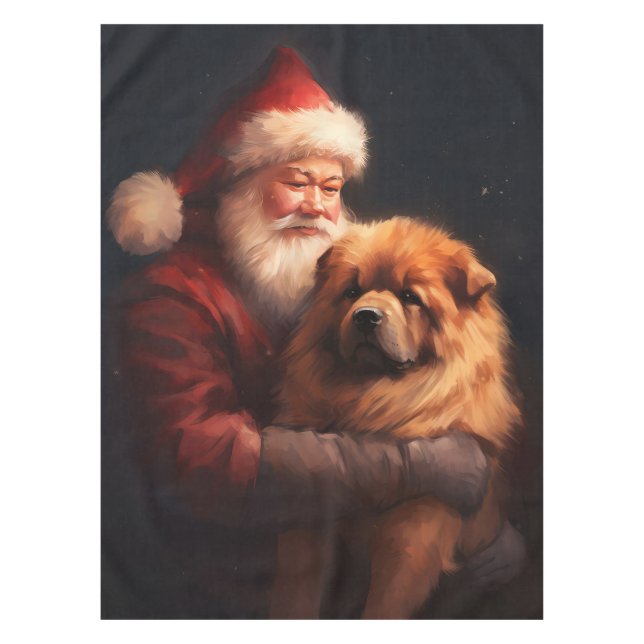 Nappe Chow Chow avec Noël Festif du Père Noël (Devant)