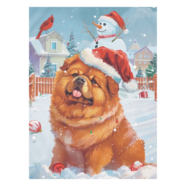 Nappe Chow Chow Winter Wonderland Noël Joie (Devant)