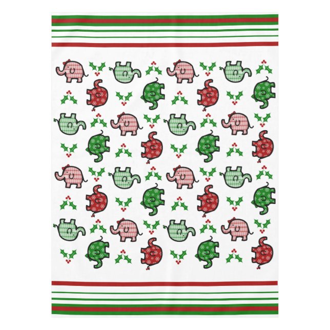 Nappe Christmas Elephant Pattern Tablecloth (Devant)
