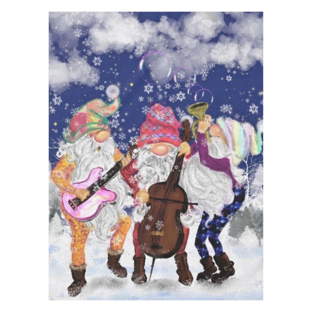 Nappe Christmas Music Band Gnome Tablecloth (Devant)