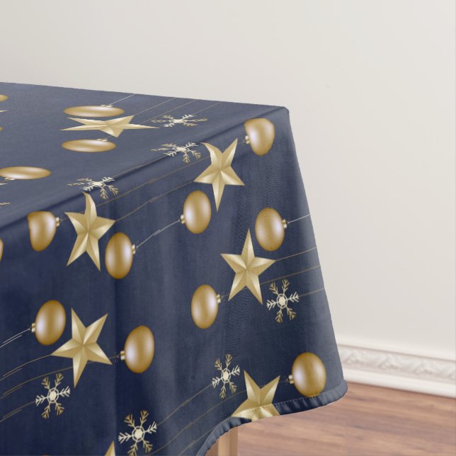Nappe Christmas Party Golden Ornaments Navy Blue Elegant (In Situ)