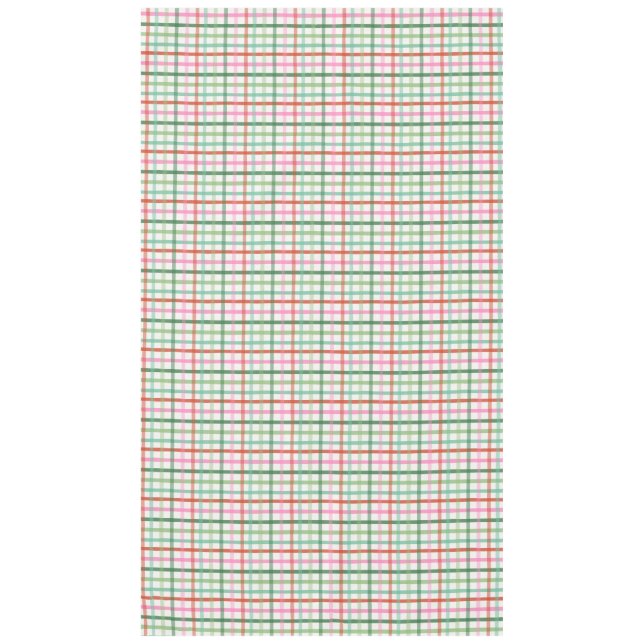 Nappe Christmas Plaid - Green Pink & White (Devant)