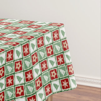Nappe Christmas trees, snowflakes, stars, red, green