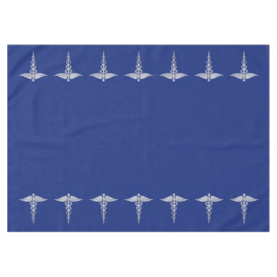Nappe Chrome Comme Caduceus Symbole Médicale sur Marine