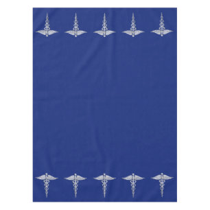 Nappe Chrome Comme Caduceus Symbole Médicale sur Marine 