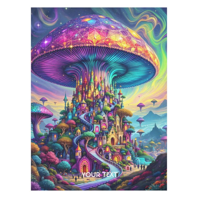Nappe Ciel arc-en-ciel de champignons Imaginaires (Devant)