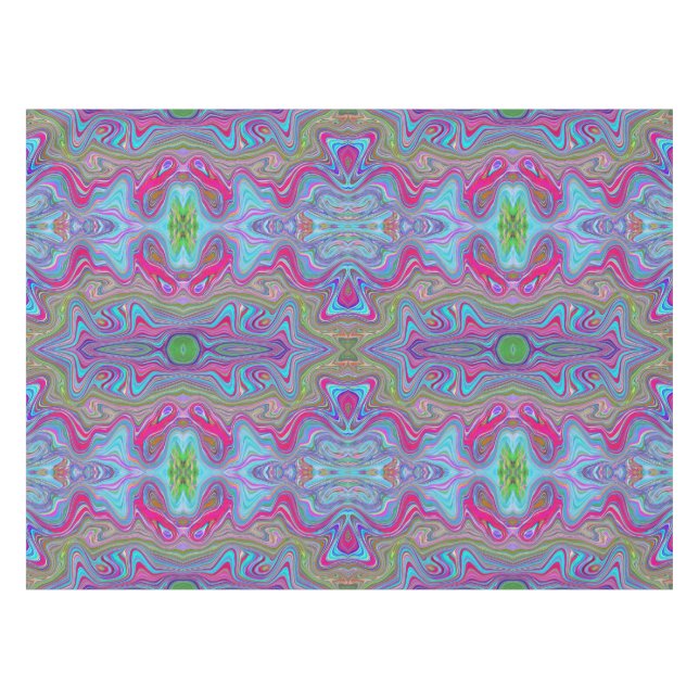 Nappe Ciel ondulé bleu motif multicolore trippy (Devant (Horizontal))
