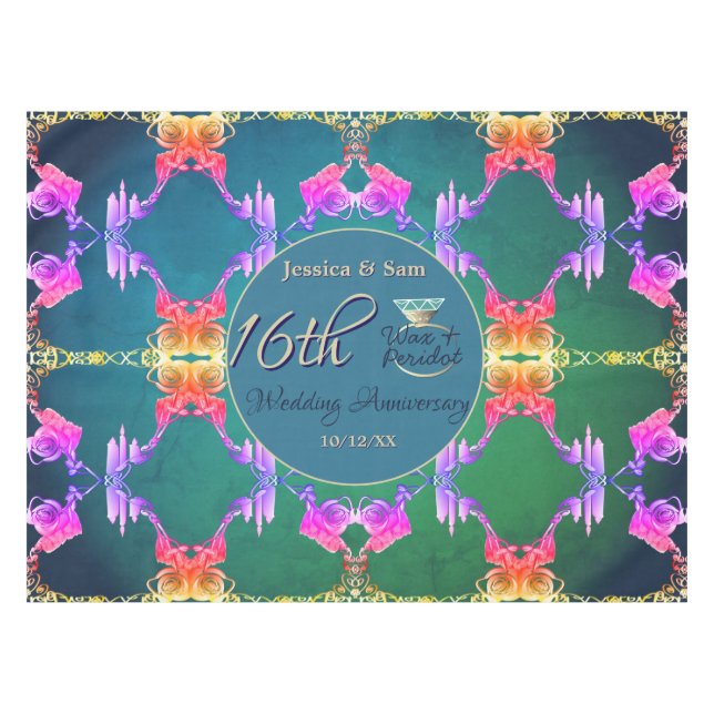 Nappe Cire de 16e anniversaire, Fleur de Statice  (Devant (Horizontal))