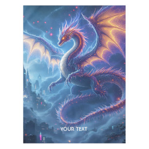 Nappe Cité fantastique du dragon bleu mignon