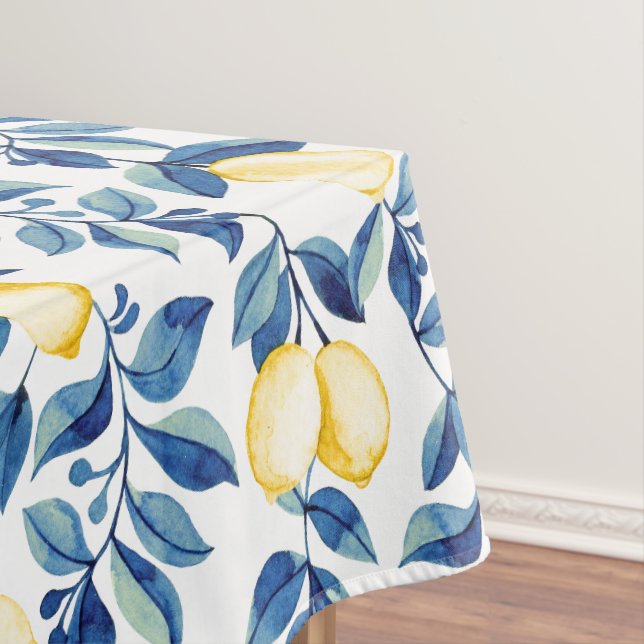 Nappe Citron à l'aquarelle bleue (In Situ)