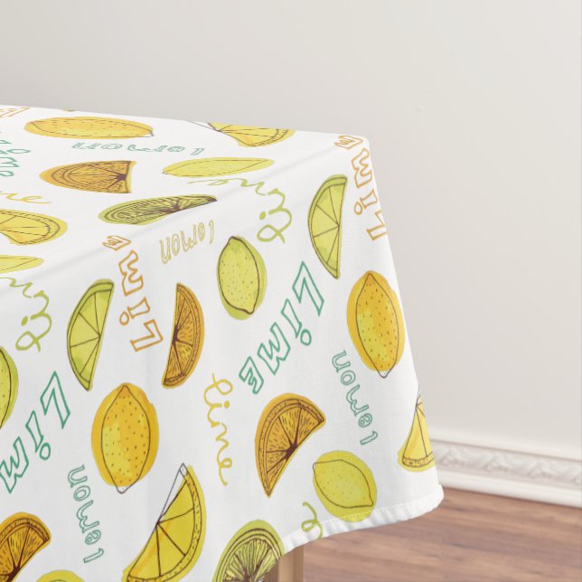Nappe Citron et citron vert Motif Fruit court (In Situ)