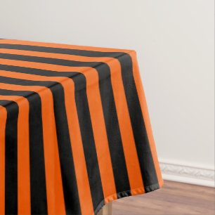 Nappe Citrouille d'Halloween Orange et bande noire