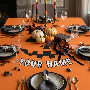 Nappe Citrouille Halloween Orange Personnalisée Votre No
