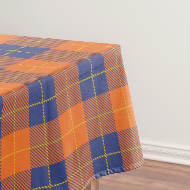 Nappe Citrouille Orange bleu écossais Tartan Plaid Fall (In Situ)