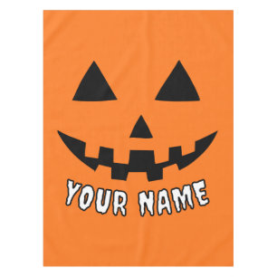Nappe Citrouille orange personnalisé Halloween Votre Nom