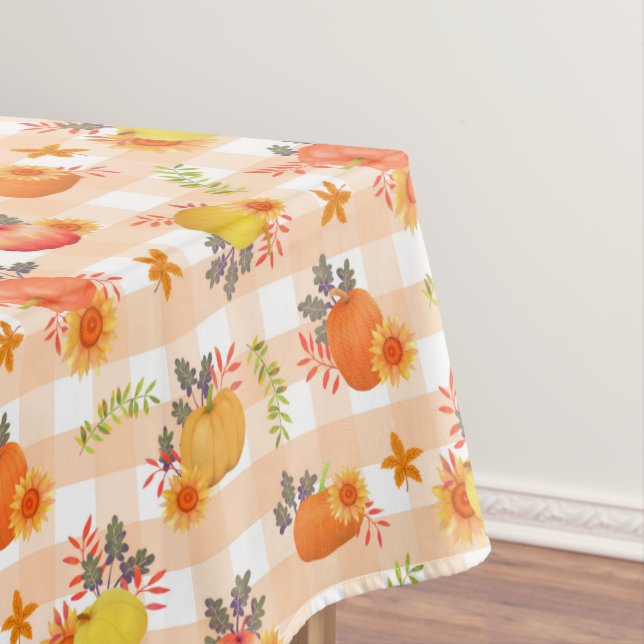 Nappe Citrouille Thanksgiving En vichy Peach (In Situ)