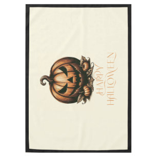Nappe Citrouille vintage joyeux Halloween