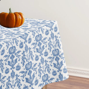 Nappe Citrouilles d'automne bleues et blanches de style 